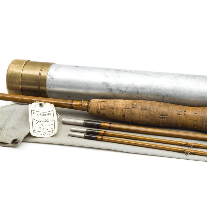 H.L. Leonard 5-weight Hunt bamboo fly rod with case and rod sock